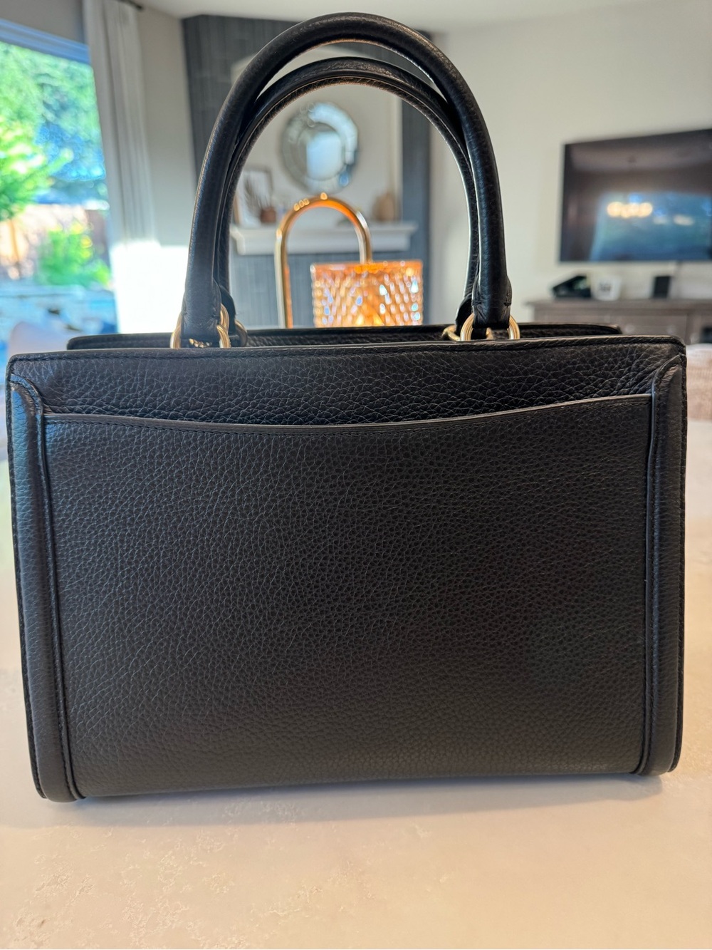 Coach Black Pebbled Leather Satchel with Gold Hardware - Picture 6 of 9